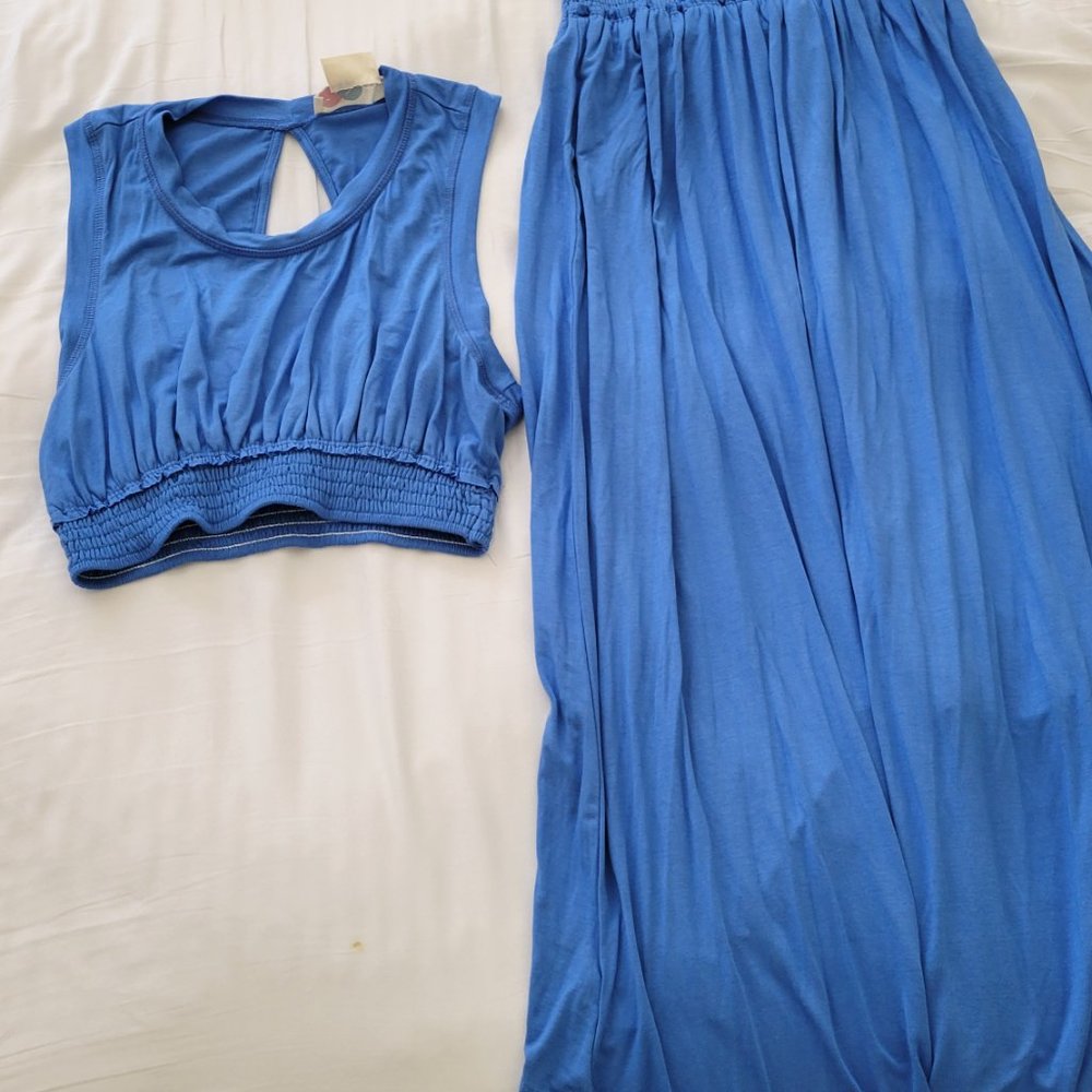 Freepeople 2 piece blue dress